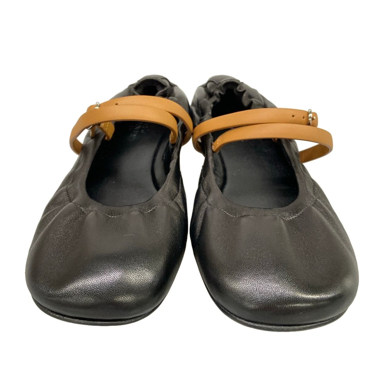 Hermes Flat Shoes Jolie Black Natural Ballet — view 5