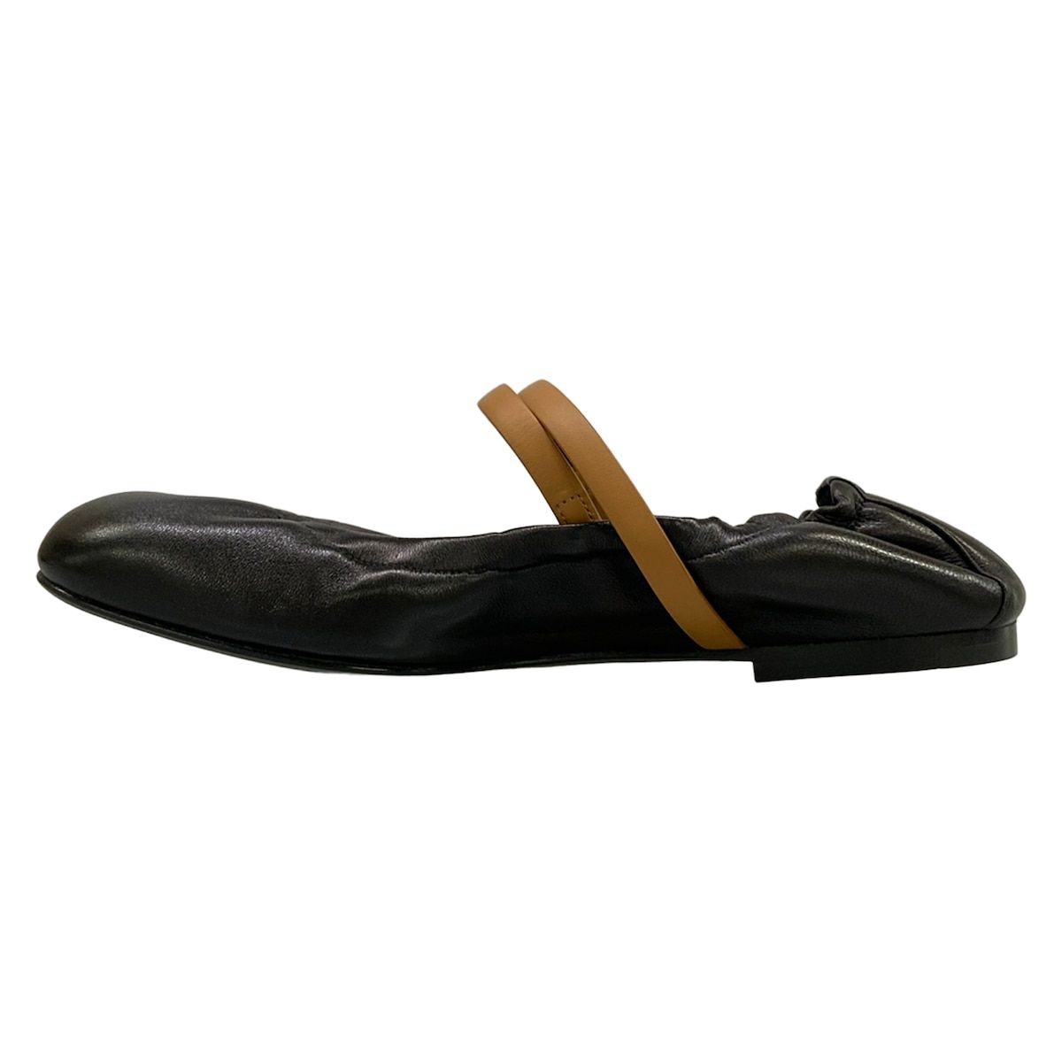 Hermes Flat Shoes Jolie Black Natural Ballet — view 3