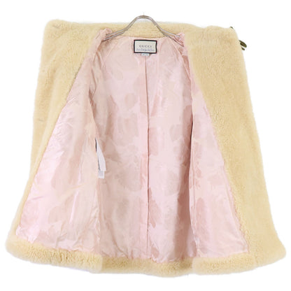 Gucci Rave Like You Are Five Flower Corsage Shearling Fleece Fur Coat 42 — view 5