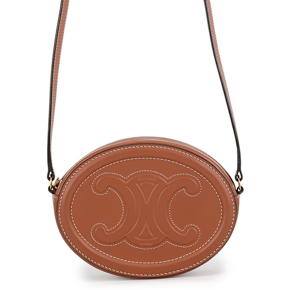 Celine Shoulder Bag Oval Perth Cuir Triomphe Calfskin