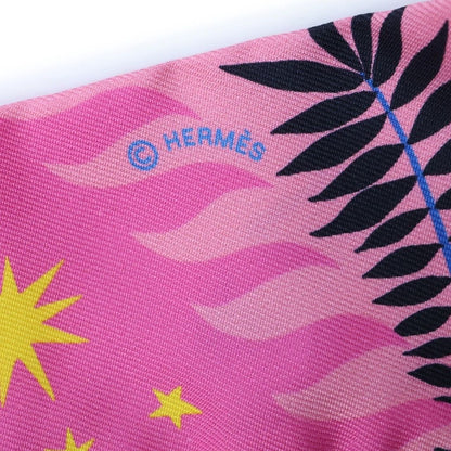 Hermes Twilly le Charme D Orphee BA Silk Scarf Pink — view 4