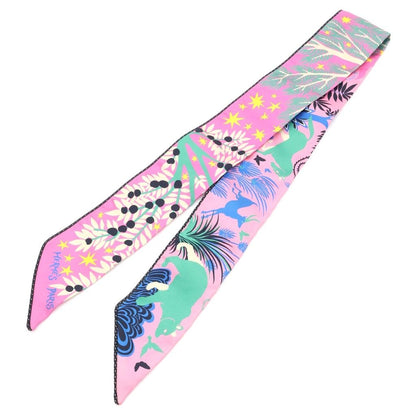 Hermes Twilly le Charme D Orphee BA Silk Scarf Pink