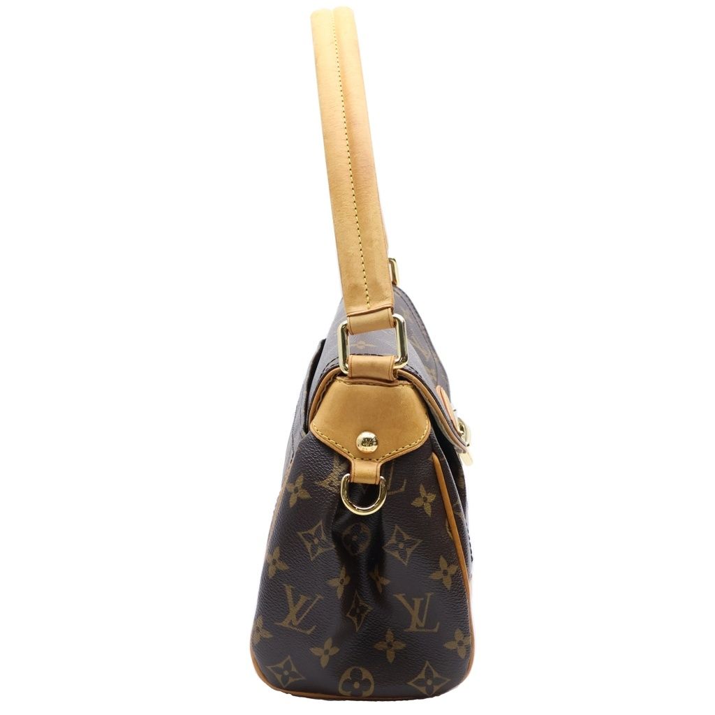 Louis Vuitton Monogram Beverly MM Bag Brown Leather Gold — view 3