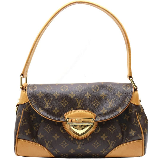 Louis Vuitton Monogram Beverly MM Bag Brown Leather Gold