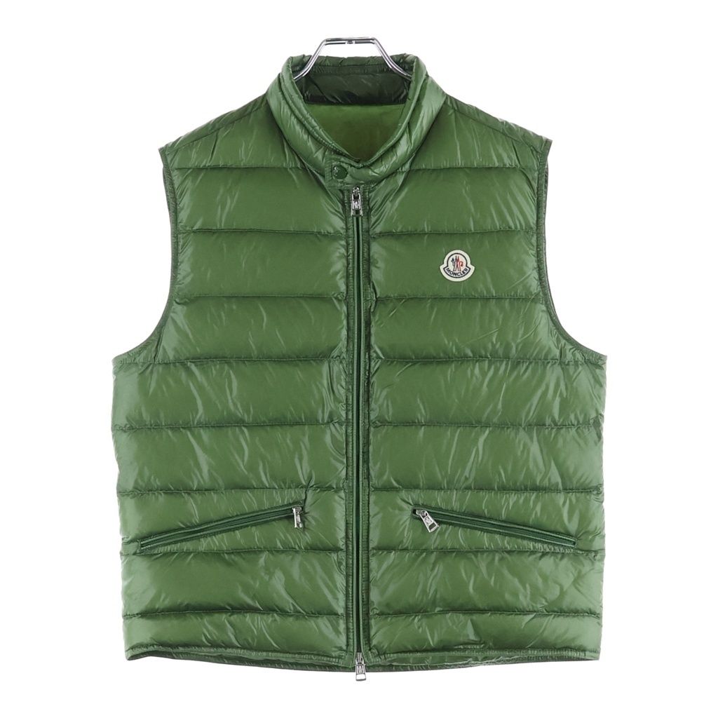 Moncler Gui Gilet Down Vest Green with Emblem