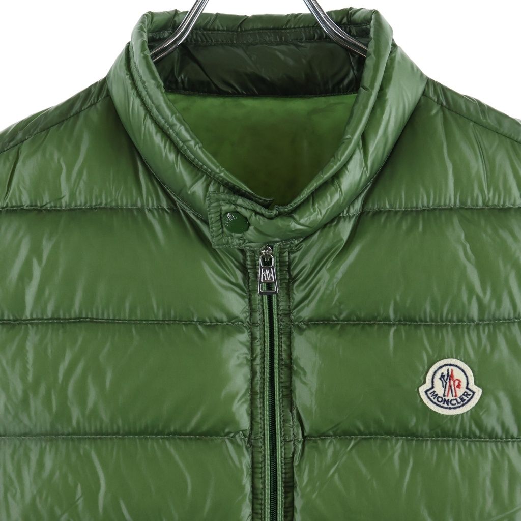 Moncler Gui Gilet Down Vest Green with Emblem — view 3