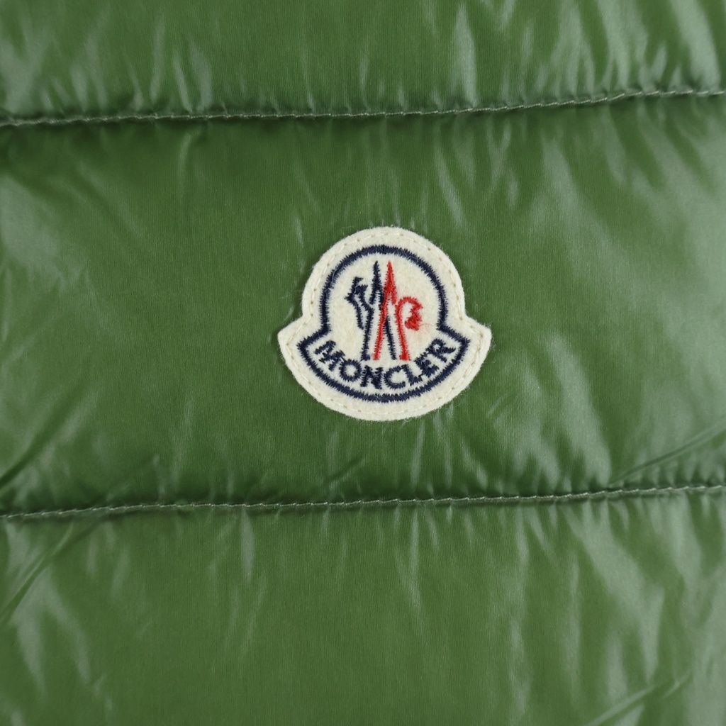 Moncler Gui Gilet Down Vest Green with Emblem — view 5