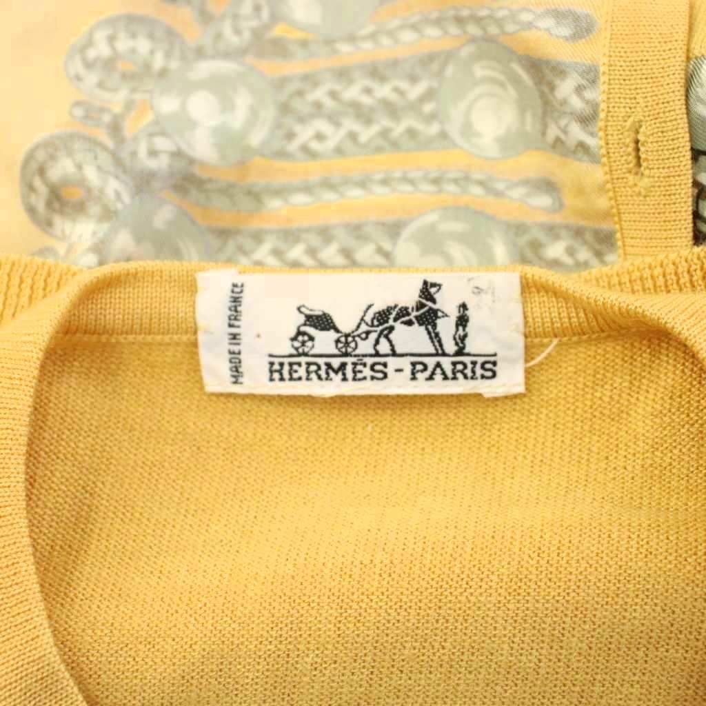 Hermes Sellier Silk Cardigan Knit Napoleonic Scarf Pattern Brandenburg Ornament — view 5