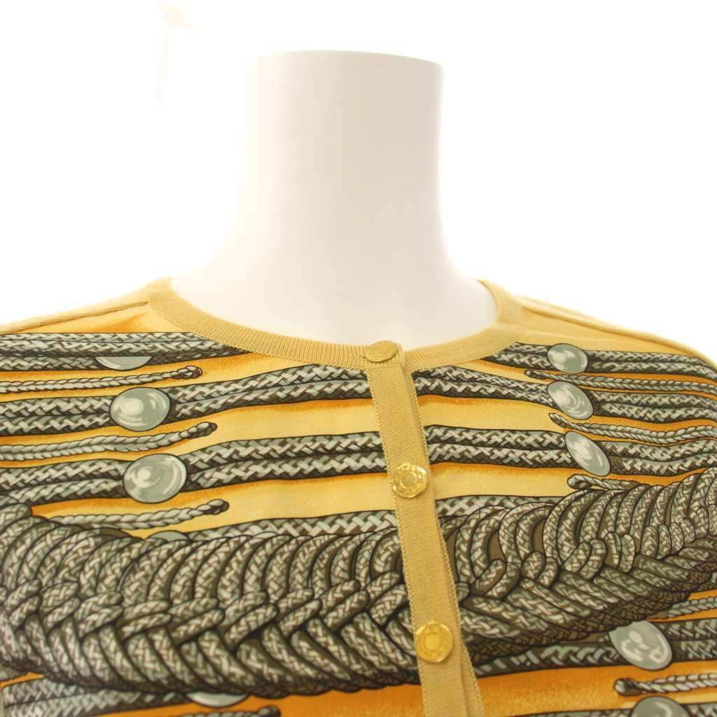Hermes Sellier Silk Cardigan Knit Napoleonic Scarf Pattern Brandenburg Ornament — view 4