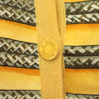 Hermes Sellier Silk Cardigan Knit Napoleonic Scarf Pattern Brandenburg Ornament — view 6