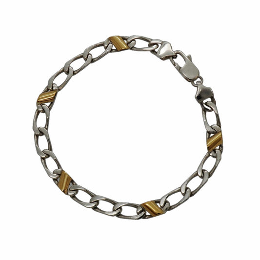 Tiffany & Co Bracelet Figaro Chain 18k Yellow Gold 925 Sterling Silver