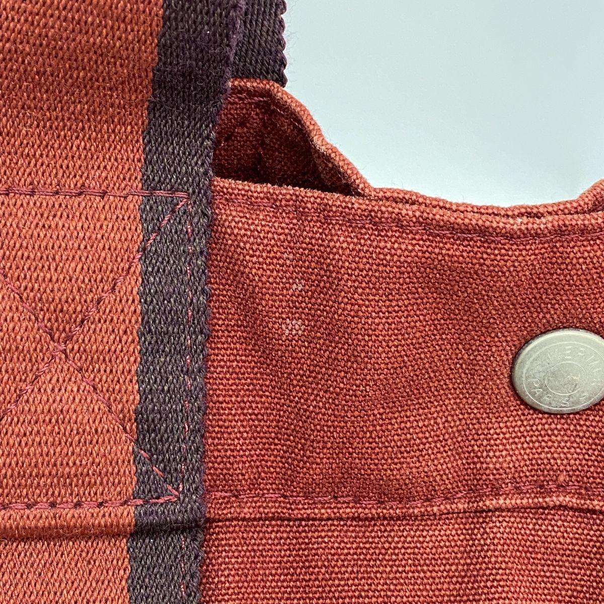 Hermes Tote Bag Fourre Tout MM Canvas Red Silver — view 8