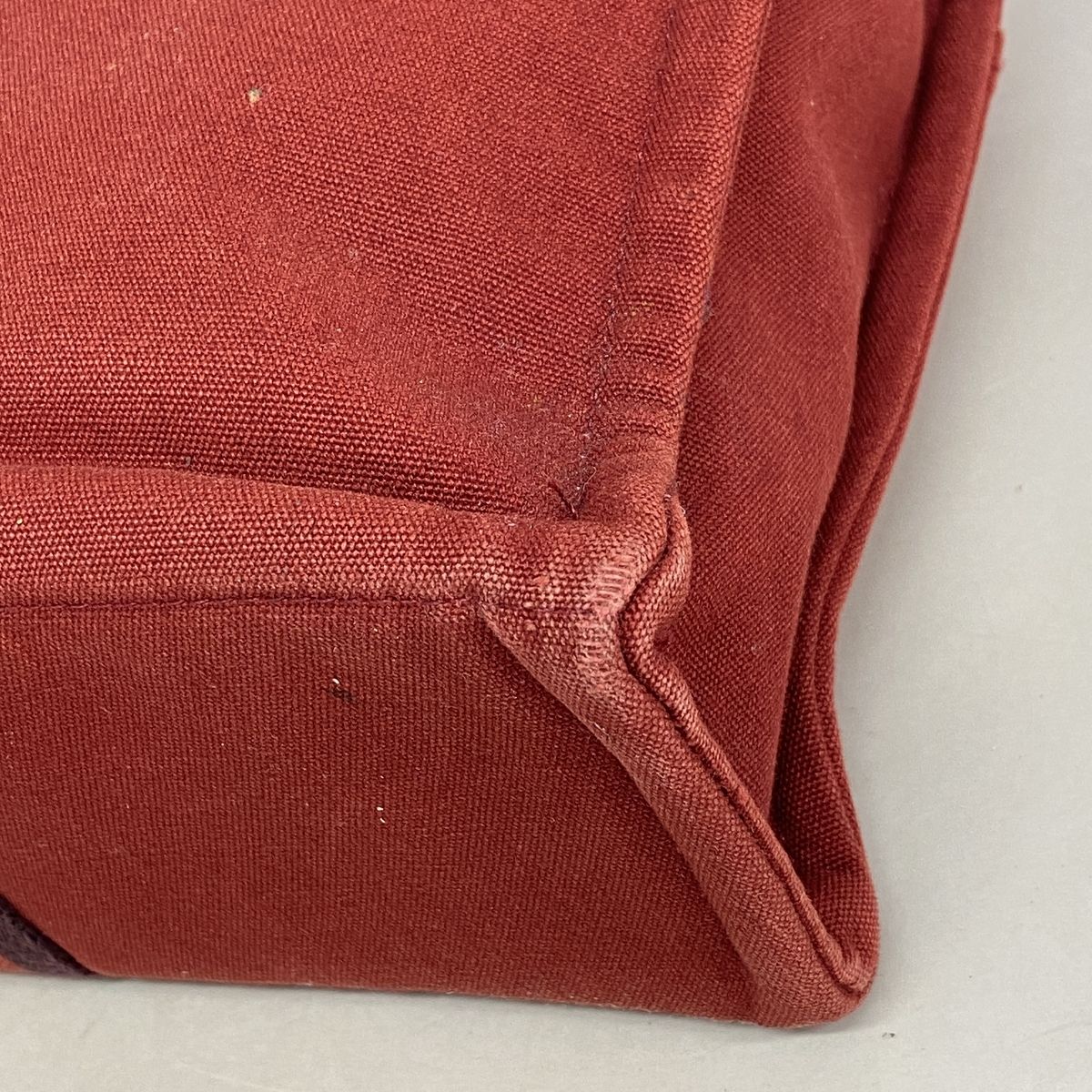 Hermes Tote Bag Fourre Tout MM Canvas Red Silver — view 6