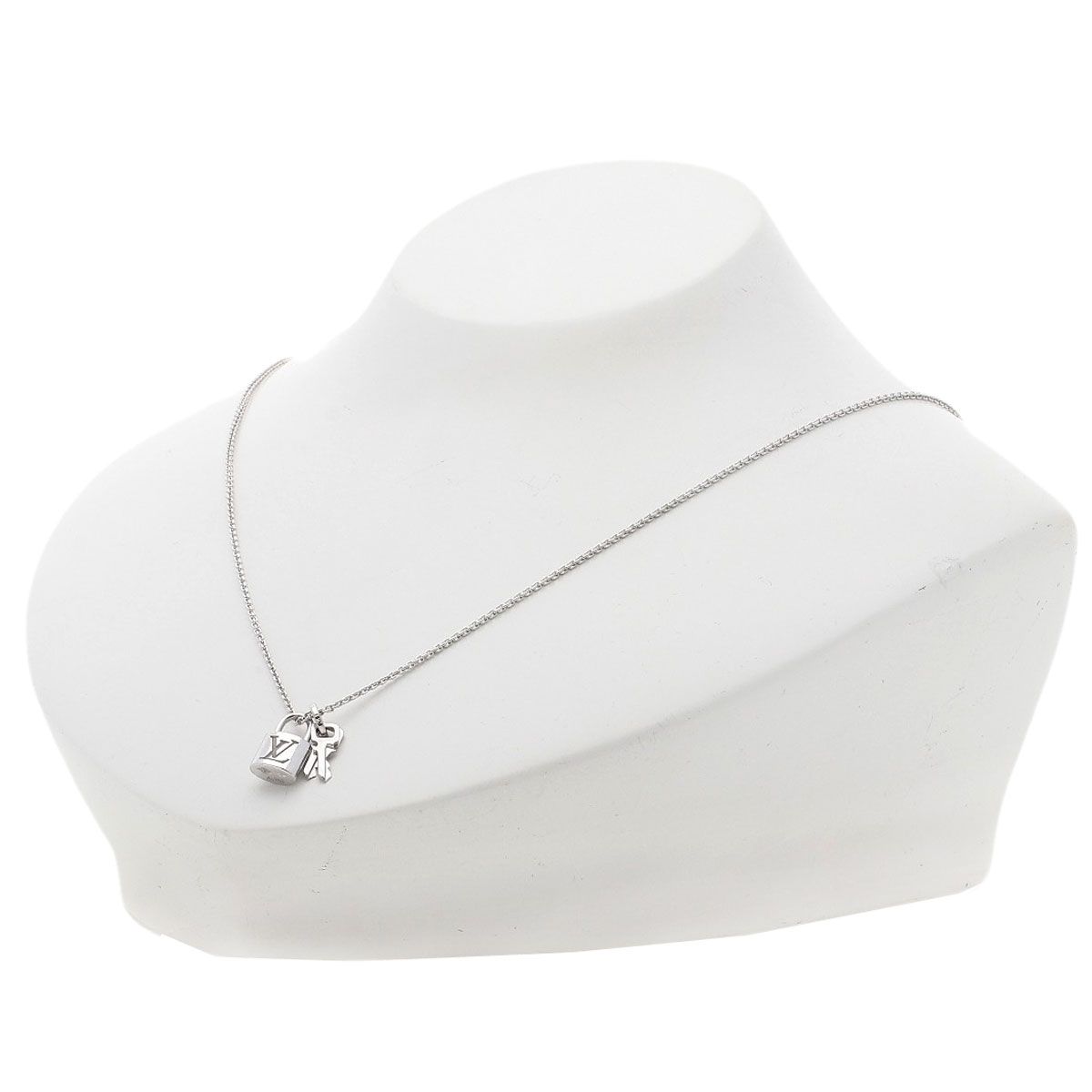 Louis Vuitton Pendentif Lockit Necklace 18k White Gold — view 4