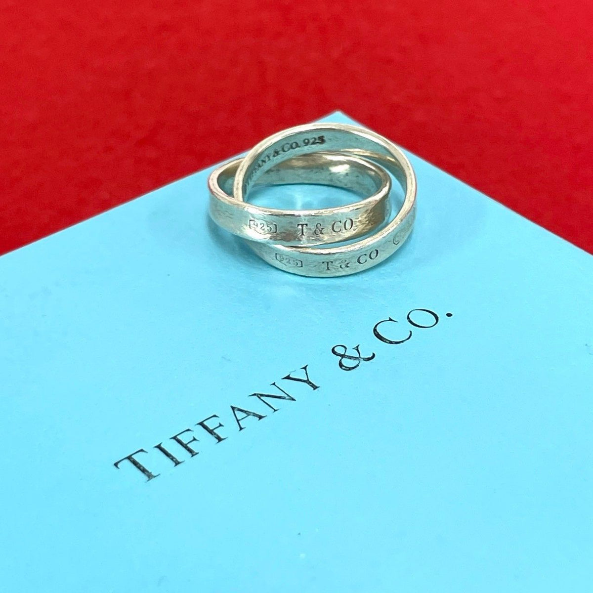 Tiffany & Co Vintage Interlocking Ring 925 Sterling Silver