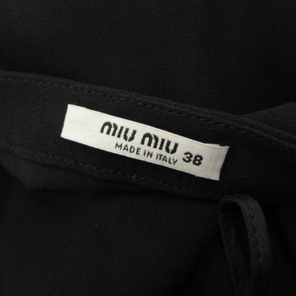 Miu Miu Flare Long Skirt Black Brown Ribbon 38 — view 4