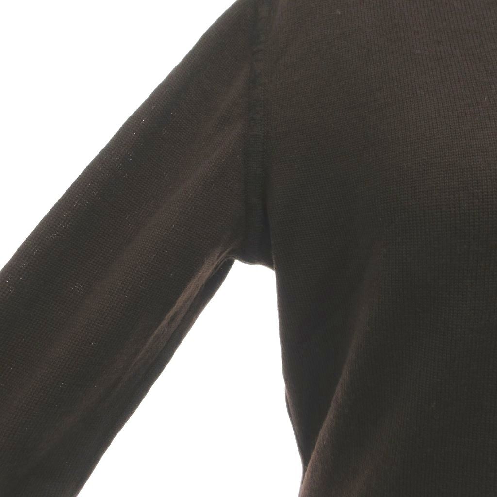 Fendi V-neck Knit Dress Sweater Merino Wool Long Sleeve Knee-Length Brown MG 42 — view 4