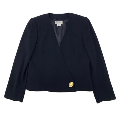Gucci Vintage Jacket Gold Button Black Wool 42 — view 2