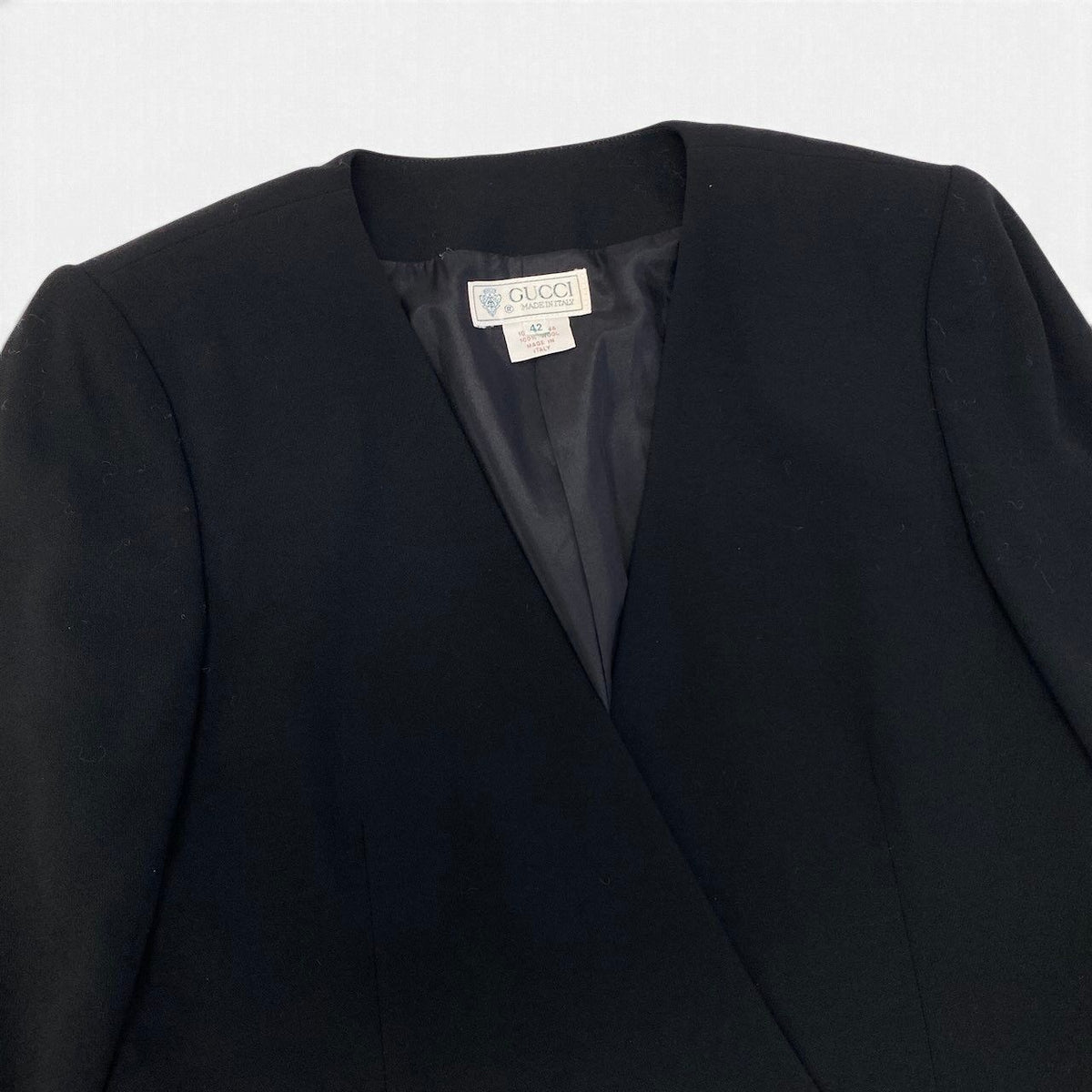 Gucci Vintage Jacket Gold Button Black Wool 42 — view 5