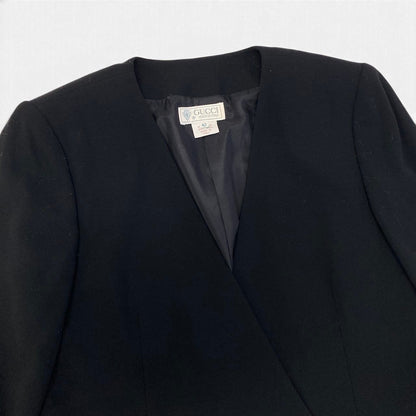 Gucci Vintage Jacket Gold Button Black Wool 42 — view 5