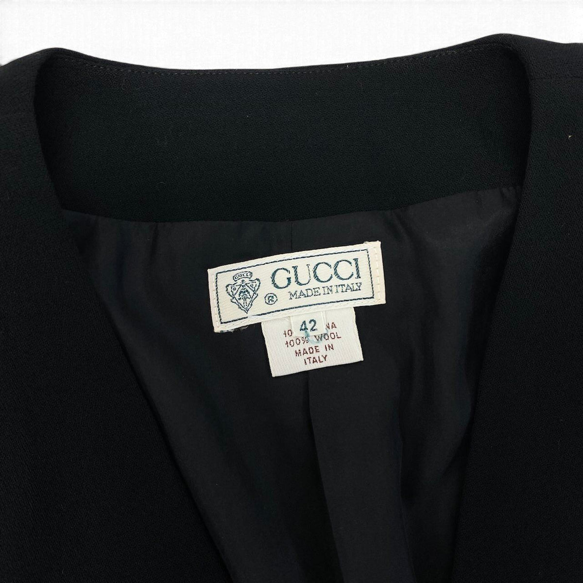 Gucci Vintage Jacket Gold Button Black Wool 42 — view 7
