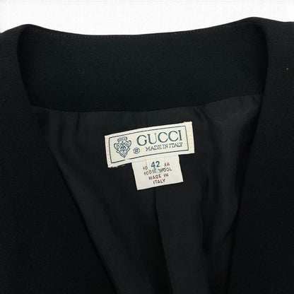 Gucci Vintage Jacket Gold Button Black Wool 42 — view 7