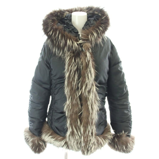Moncler Down Jacket Hood Fur Black 2