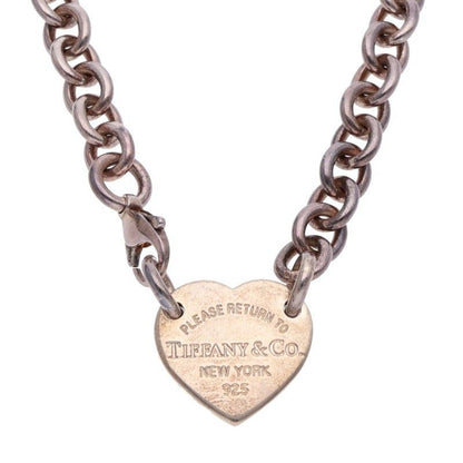 Tiffany & Co Heart Tag Chain Link Choker Necklace