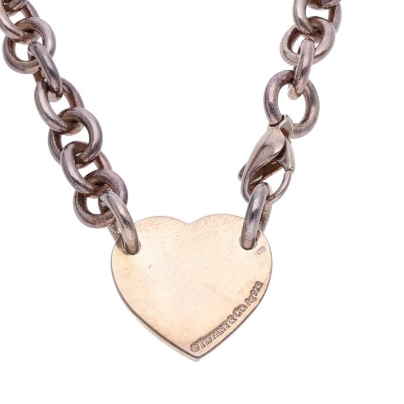Tiffany & Co Heart Tag Chain Link Choker Necklace — view 3