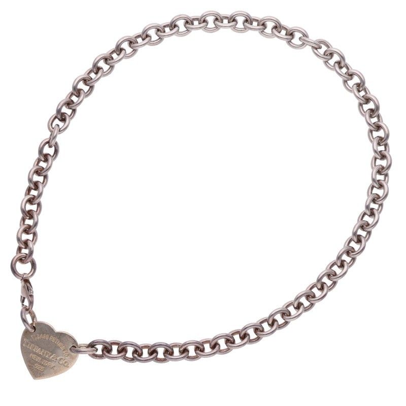 Tiffany & Co Heart Tag Chain Link Choker Necklace — view 2