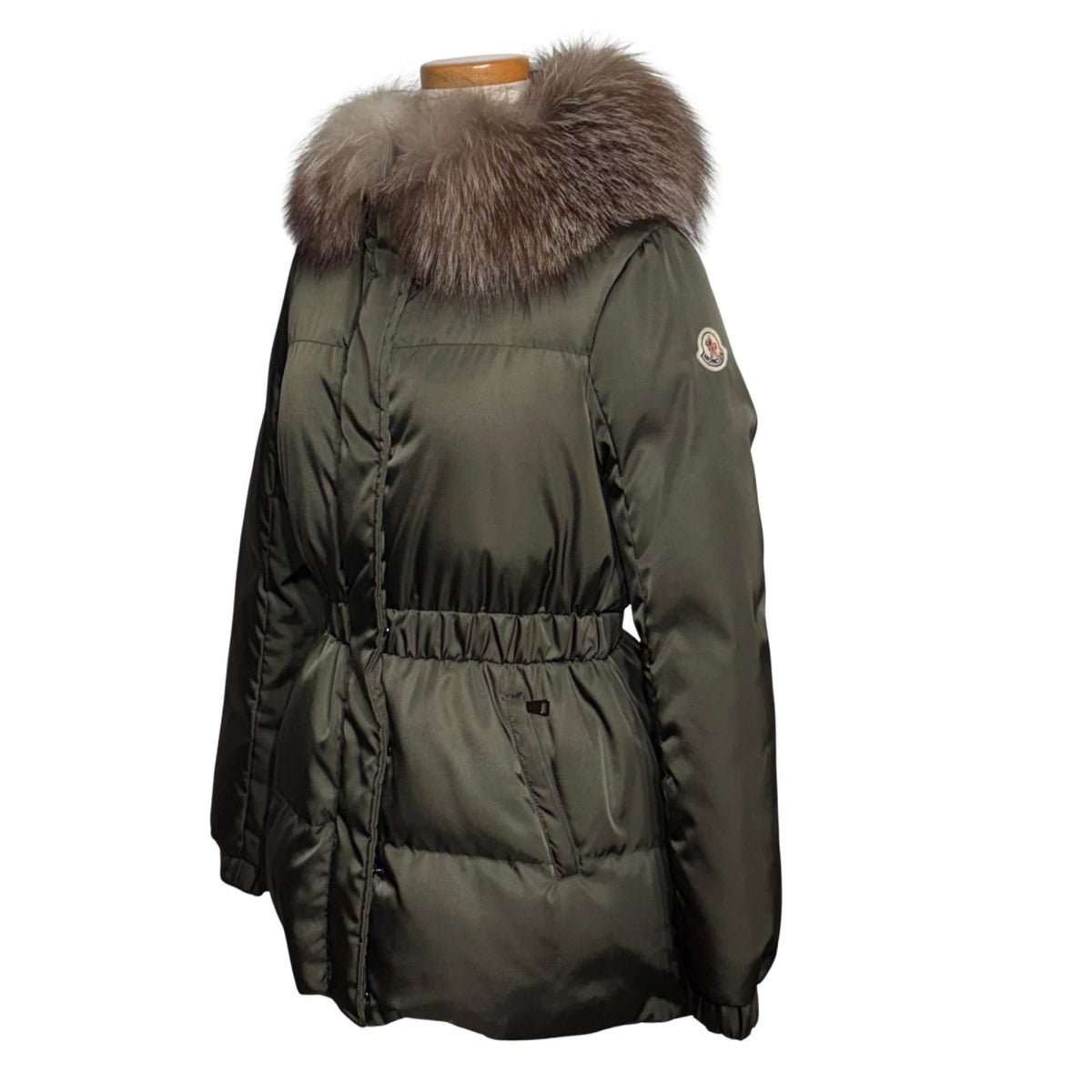 Moncler Fatsialfur Down Jacket 0 Khaki Nylon — view 2