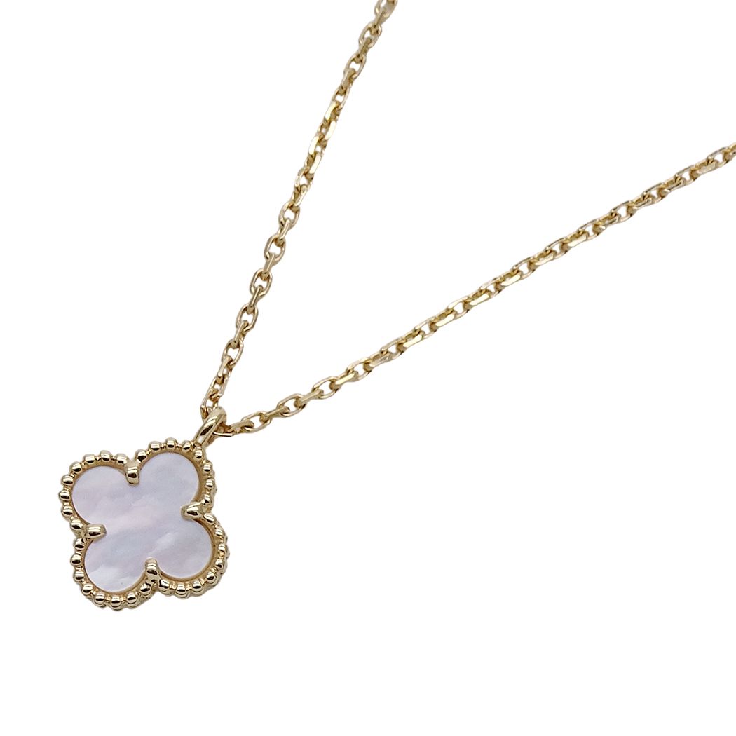 Van Cleef & Arpels Necklace Sweet Alhambra 750 Yellow Gold Mother Observation