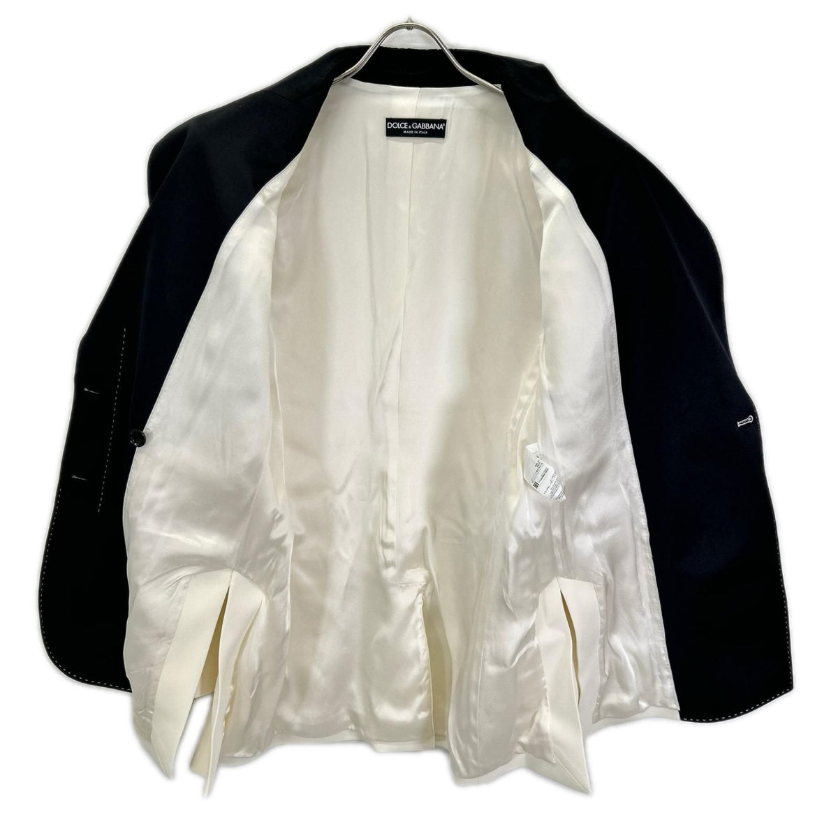 Dolce & Gabbana Contrast Satin Lapel Blazer Jacket 40 — view 3