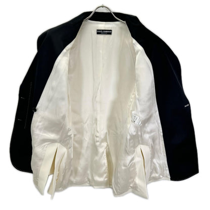 Dolce & Gabbana Contrast Satin Lapel Blazer Jacket 40 — view 3