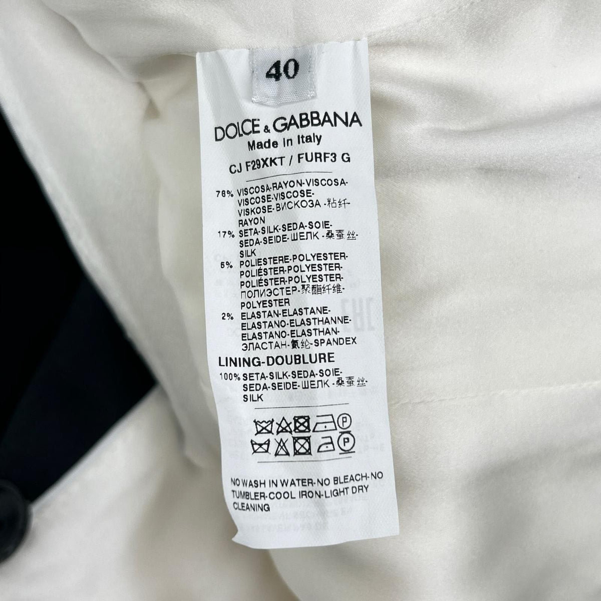Dolce & Gabbana Contrast Satin Lapel Blazer Jacket 40 — view 5
