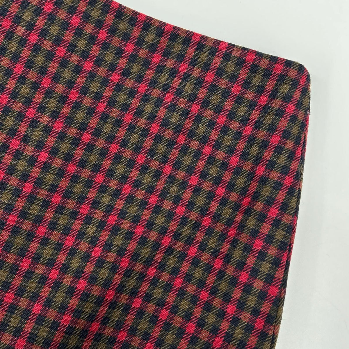 Balenciaga Red Wool Check Asymmetric Long Skirt 36 — view 5