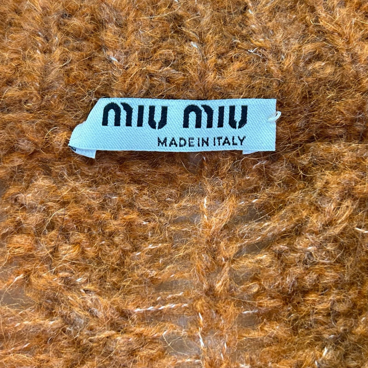 Miu Miu Orange Alpaca Frill Cable Knit Vest 36 — view 3