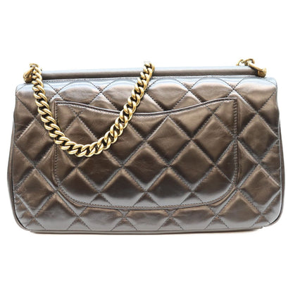 Chanel Black Vintage Calfskin Paris in Rome Gold Bar Flap Shoulder Bag — view 3