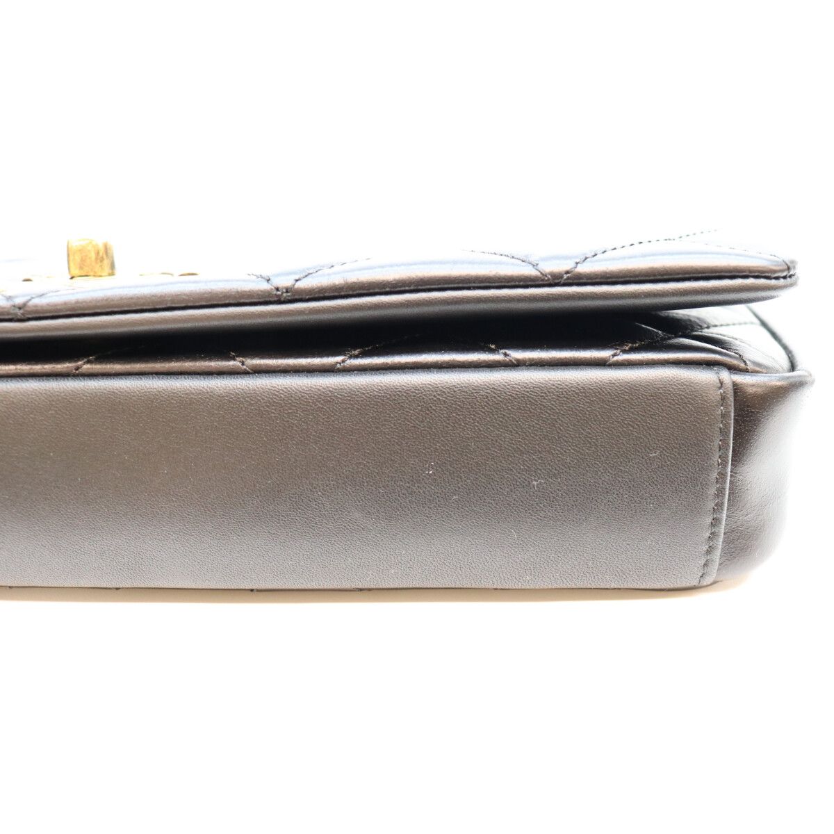 Chanel Black Vintage Calfskin Paris in Rome Gold Bar Flap Shoulder Bag — view 6