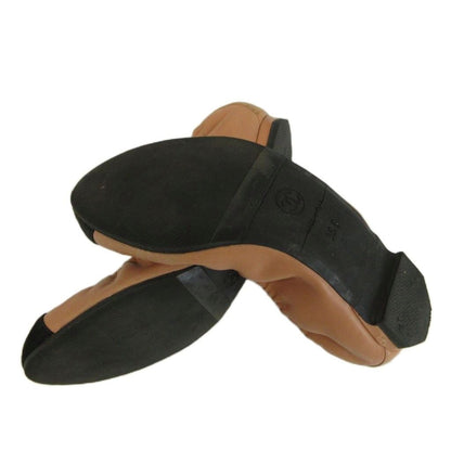 Chanel Ballet Shoes Flat Pumps Leather Cap Toe CC Logo Bicolor Pink — view 6
