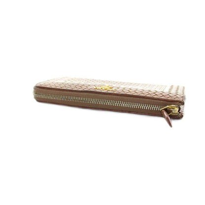Prada Wallet Logo Leather L-shaped Zipper Brown — view 4