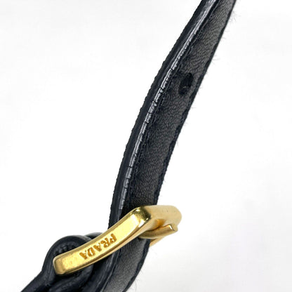 Prada Handbag Ribbon 2-Way Leather Nero Pink — view 6
