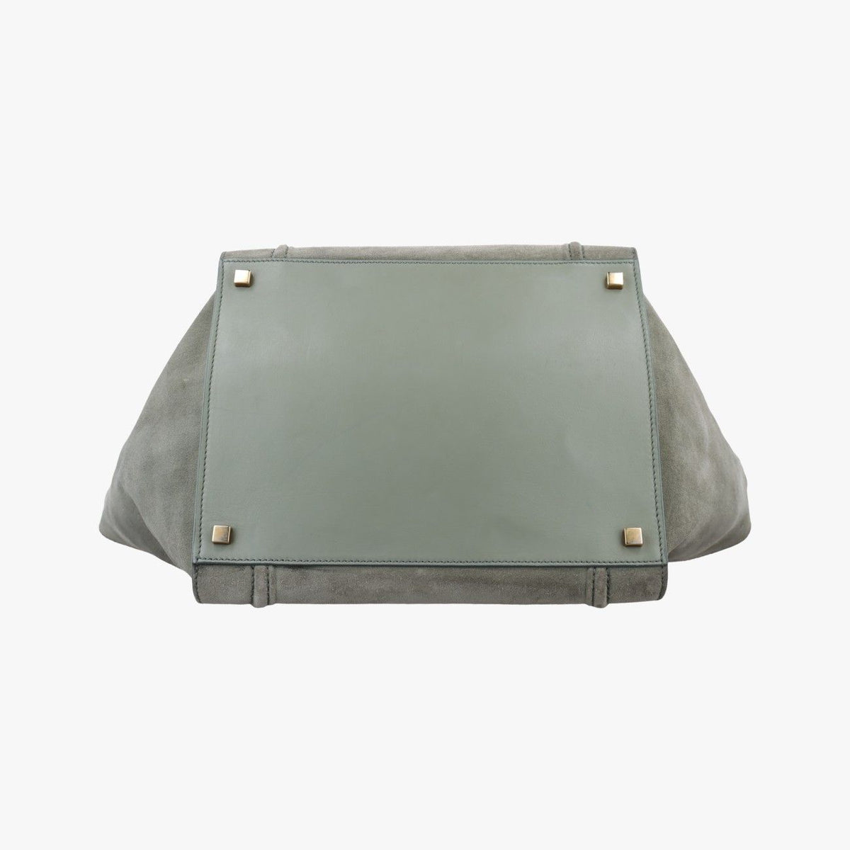 Celine Luggage Small Square Phantom Green Gray Suede Handbag — view 3