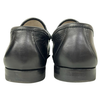 Gucci Loafers Horsebit Black Gold Leather 5.5 — view 3