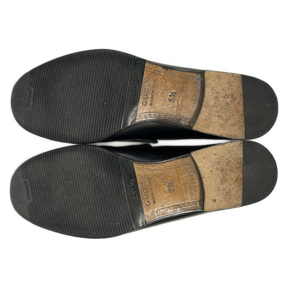 Gucci Loafers Horsebit Black Gold Leather 5.5 — view 4
