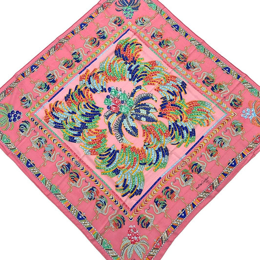 Cartier Scarf Pink Blue Green Flamingo