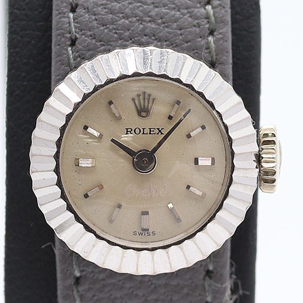 Rolex Orchid Chameleon 750 White Gold Manual Wind Silver Dial Watch
