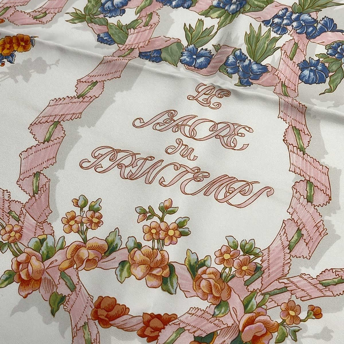 Hermes Scarf Carre 90 Pink White Multi le Sacre du Printemps — view 5