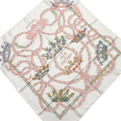 Hermes Scarf Carre 90 Pink White Multi le Sacre du Printemps