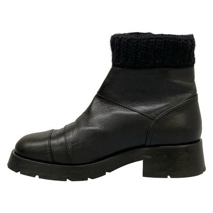 Chanel Short Boots Black CC Logo Fleece Leather — view 3